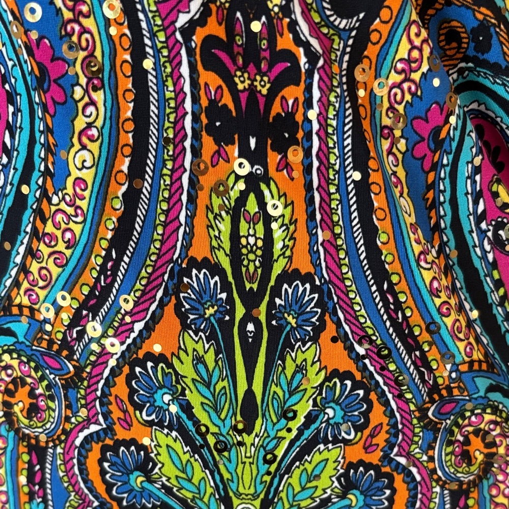 Joseph Ribkoff Sequin Multicolor Sleeveless Tunic, Swim Cover Up, Mini Dress S10 - Picture 4 of 10